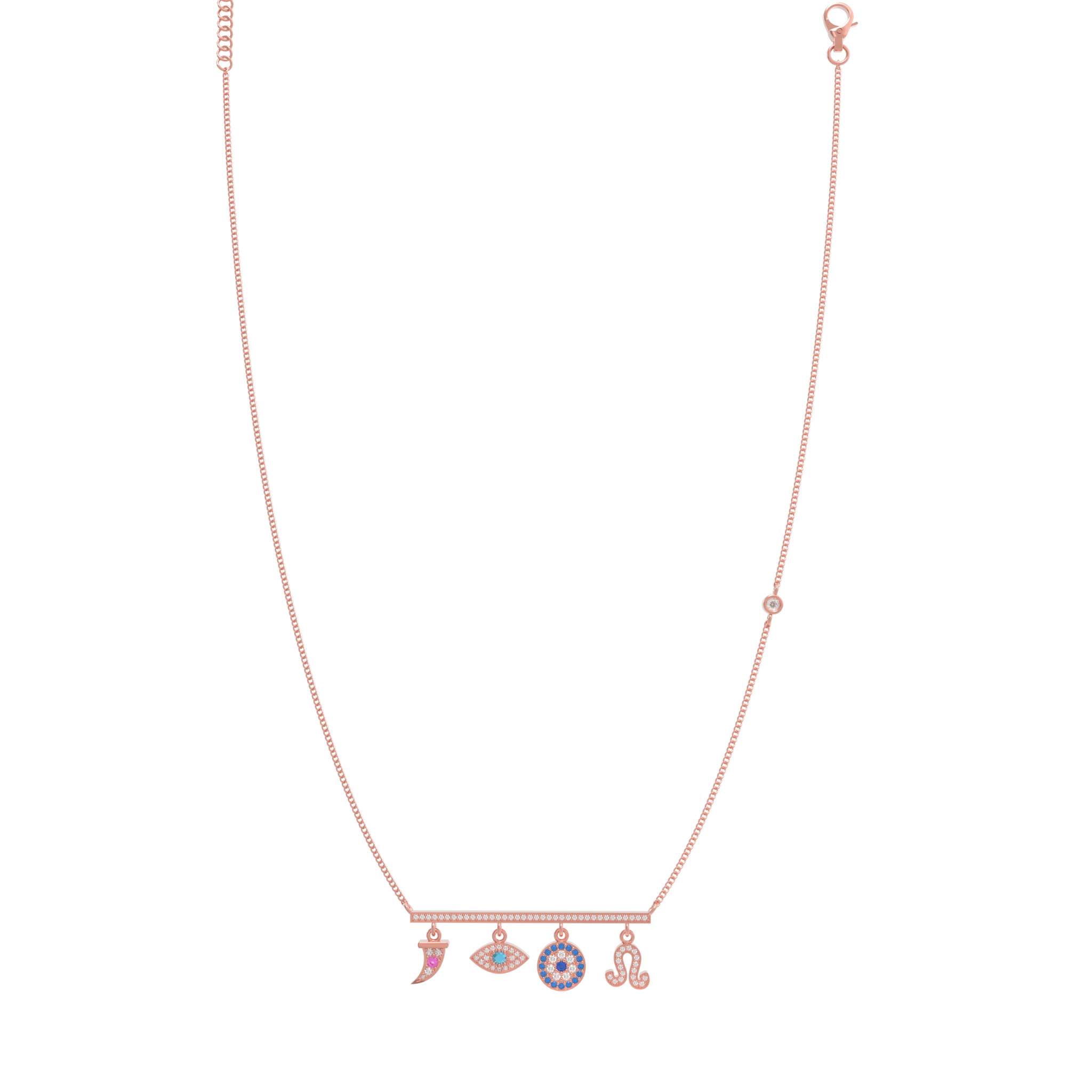 Charms of Faith Necklace, Hallmarked 925 Sterling Silver